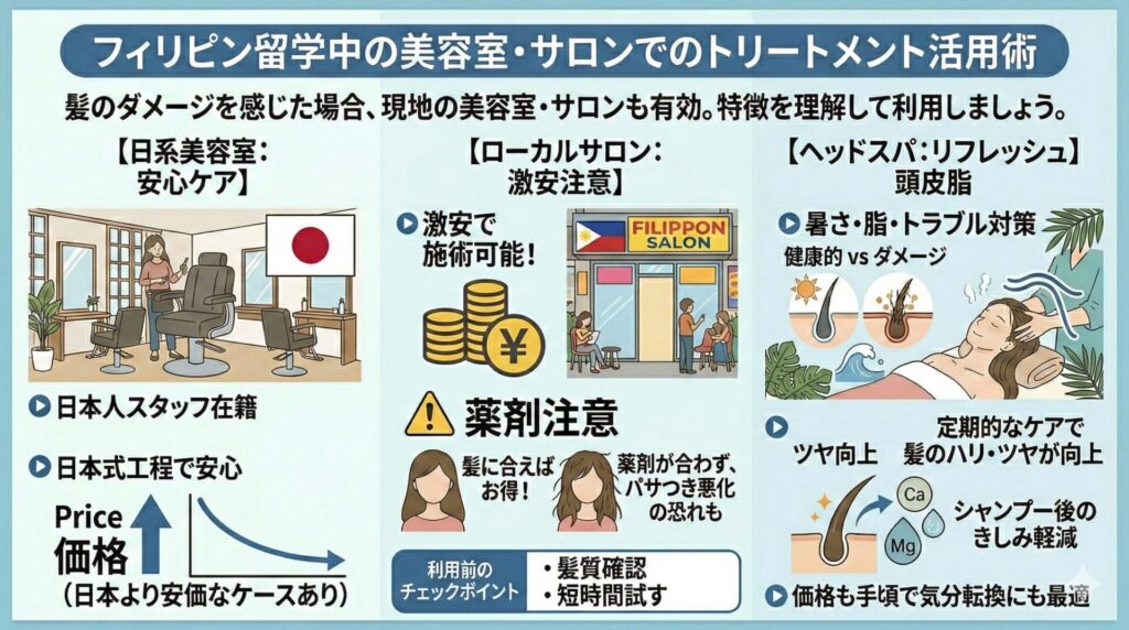 現地の美容室やサロンでのトリートメント事情