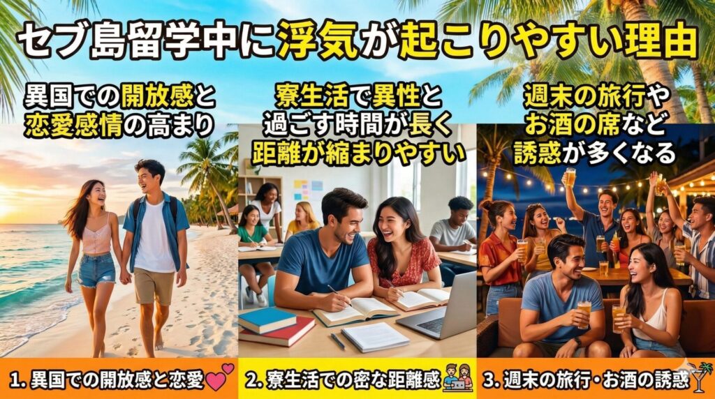 セブ島留学中に浮気が起こりやすい理由