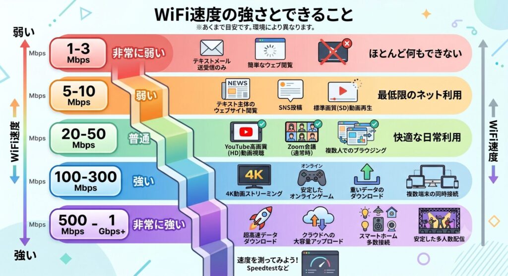 wifiの速度とできること